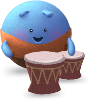 Doptelet Platelet Character Playing the Drums