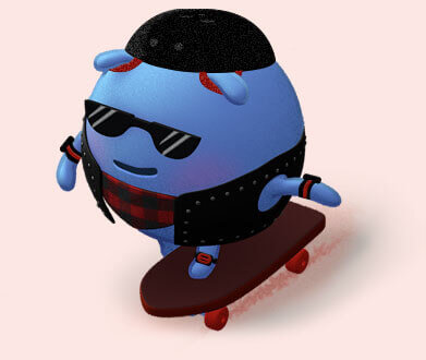 Doptelet Platelet Character Skateboarding	