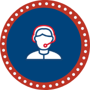 Silhouette of person with headset on icon